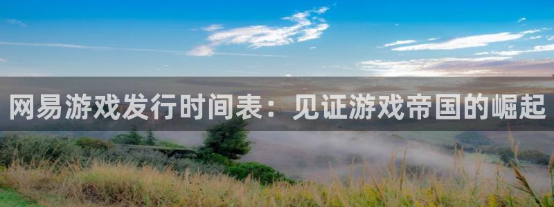 门徒娱乐登录测速：网易游戏发行时间表：见证游戏帝国的崛起